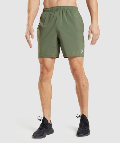 Men's Gymshark Arrival Shorts Olive | CA 87A0D3